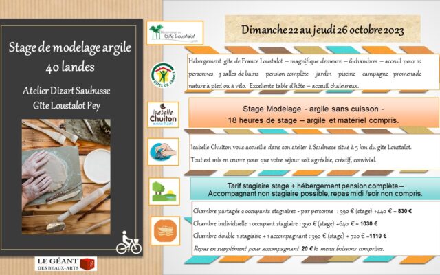 stage de modelage argile géant desb beaux arts